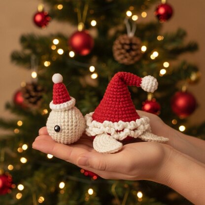 Christmas Turtles Crochet Pattern,Turtle Crochet Pattern
