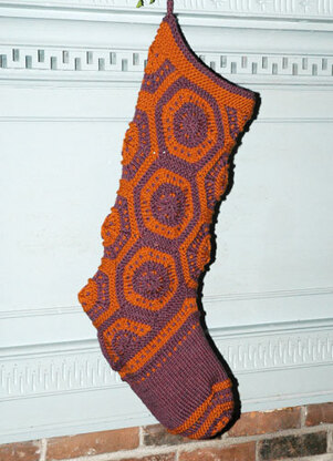 Hexagon Stocking in Berroco Comfort Aran