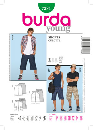 Burda Style, Shorts B7381 - Paper Pattern, Size 34-46