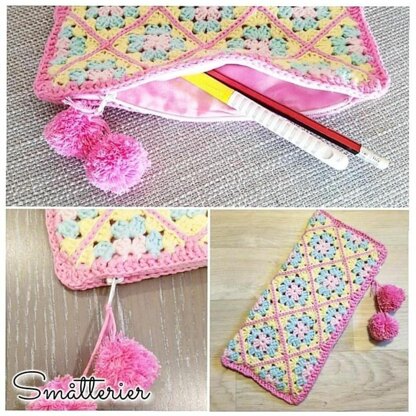 Granny Square Pencil Case