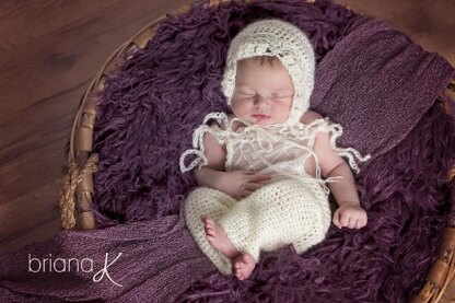 Lace Crochet Overall Set
