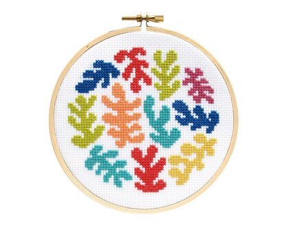 The Stranded Stitch Coral Confetti Cross Stitch Kit - 5 inches