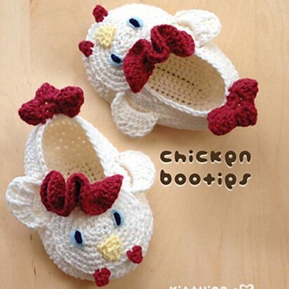 Chicken Rooster Cock Baby Booties by KittyingCrochetPattern