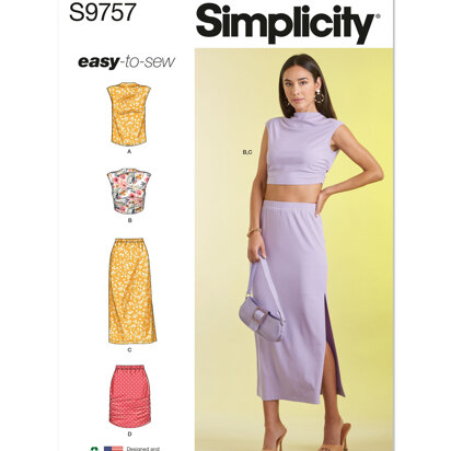 Simplicity Misses' Knit Top and Skirt in Two Lengths S9757 - Sewing Pattern