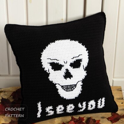 Pillow cover skull I See You