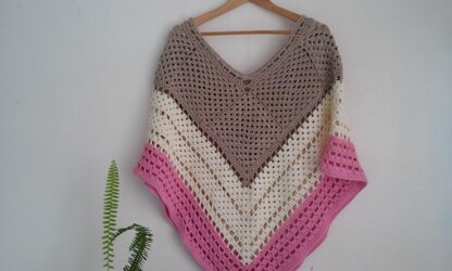 Neapolitan Ice Cream Granny Square Poncho