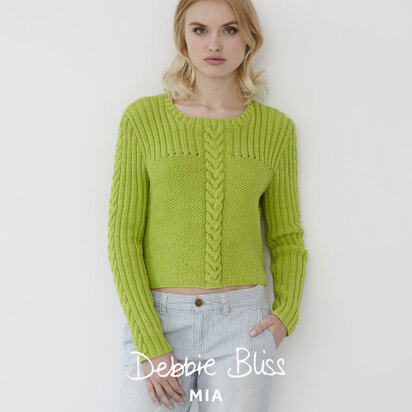 "Moss Stitch Rib Jumper" - Jumper Knitting Pattern For Women in Debbie Bliss Mia