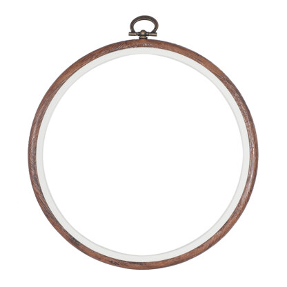 Hemline 6 Inch Woodgrain Round Flexi Hoop