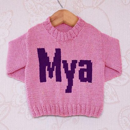 Intarsia - Mya Moniker Chart - Childrens Sweater