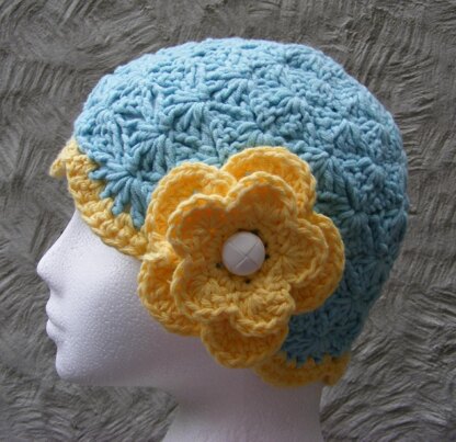 Sunshine and Shells Cloche / Chemo Cap