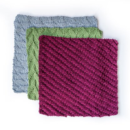 Dishcloth Trio in Paintbox Yarns Recycled Cotton Worsted - Downloadable PDF