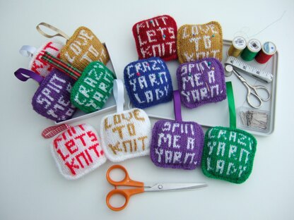 Knitted Words Decorations