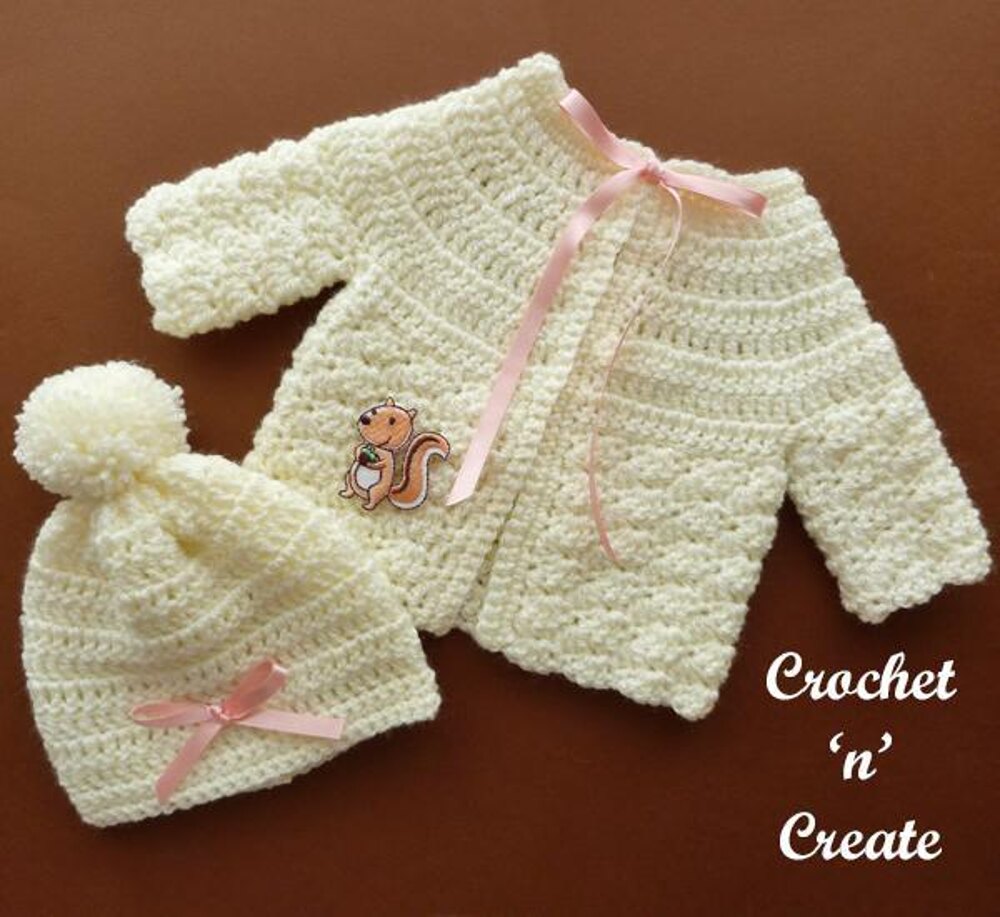 Preemie Cardigan and Hat