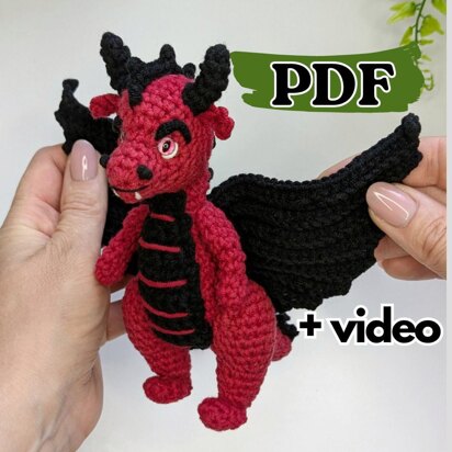 Blaze the Dragon crochet pattern, amigurumi dragon pattern