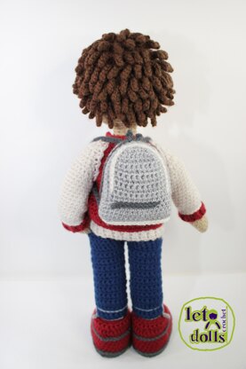 Crochet Doll Pattern, Amigurumi doll pattern, Small doll, 15"/38cm, Yvon