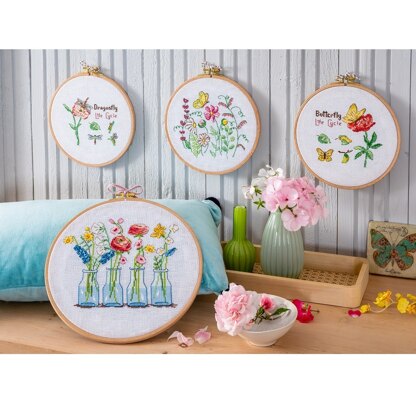 Anchor Anna Wild Flowers Cross Stitch Kit - 17 x 14 cm