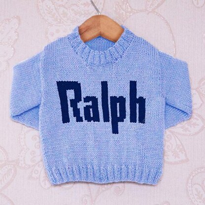 Intarsia - Ralph Moniker Chart - Childrens Sweater