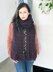 Cherry Plum knit scarf with fringe