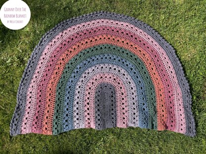 Granny Over the Rainbow Blanket pattern by Melu Crochet