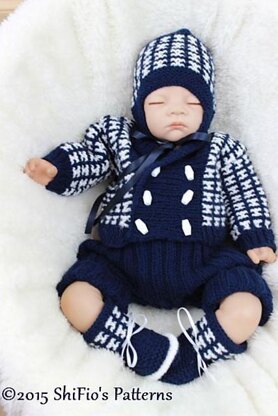 Knitting Pattern boys set UK & USA Tersm #322