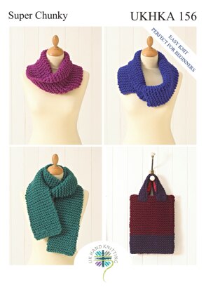 UKHKA 156 Scarf, Bag and Snoods in Super Chunky - UKHKA156pdf - Downloadable PDF