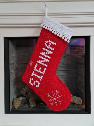 Personalised Bobble Name Christmas Stocking