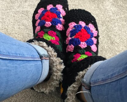 Granny square slipper on sale boots