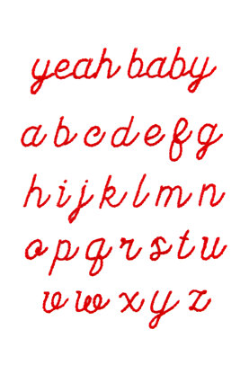 Cursive Font  in DMC - PAT0050 -  Downloadable PDF