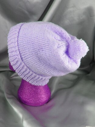 Simple Bobble Slouch Hat Circular