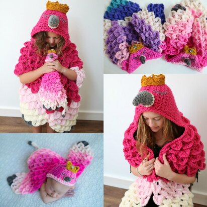 Hooded Flamingo Blanket Costume