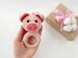 Pig crochet pattern baby rattle toy Amigurumi teether ring