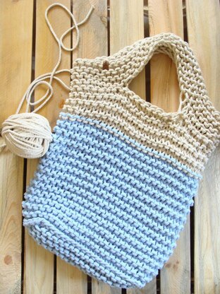 Two Color Slouchy Tote Bag