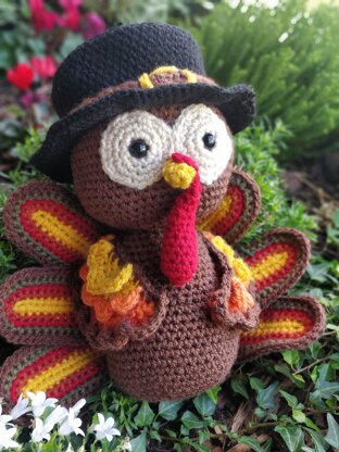 Thanksgiving Turkey with Pilgrim Hat Crochet Amigurumi