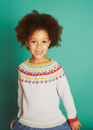 Lulu Sweater, Beret and Handwarmers - Knitting Pattern For Kids in Debbie Bliss Baby Cashmerino