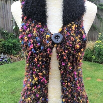 One Button Waistcoat with Fur Effect Collar