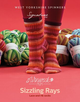 Sizzling Rays Socks in West Yorkshire Spinners Signature 4Ply - DBP0144 - Downloadable PDF