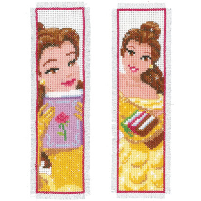 Vervaco Counted Cross Stitch Kit: Bookmarks: Disney: Beauty: (Set of 2) - 6 x 20cm