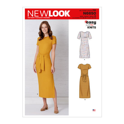 New Look N6650 Misses' Knit Dress With Sleeve & Length Variations 6650 - Paper Pattern, Size 10-12-14-16-18-20-22