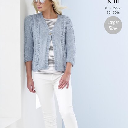 Ladies Cardigans in King Cole Cotton Top DK - 5371 - Downloadable PDF