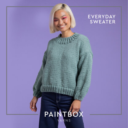 Everyday Sweater - Free Knitting Pattern for Women in Paintbox Yarns Wool Blend Super Chunky
