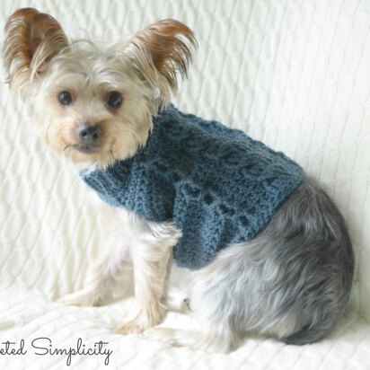 Cabled Dog Sweater