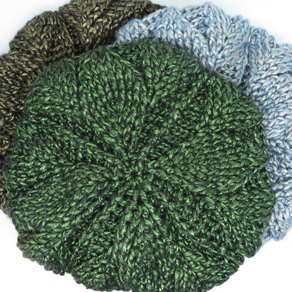 3D leaf motif beret