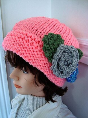 564 KNITTED HAT, adult size for beginners