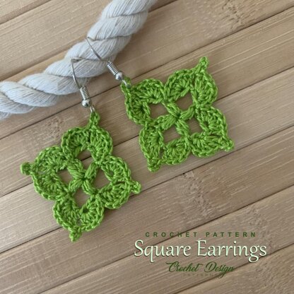 Mini Square Earrings | pdf Crochet Pattern