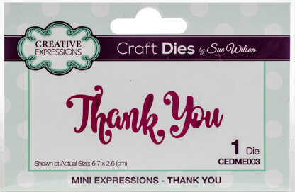 Creative Expressions Craft Dies By Sue Wilson - Mini Expressions-Thank You