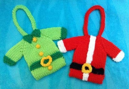 Santa and Elf Jacket Christmas Gift Bags