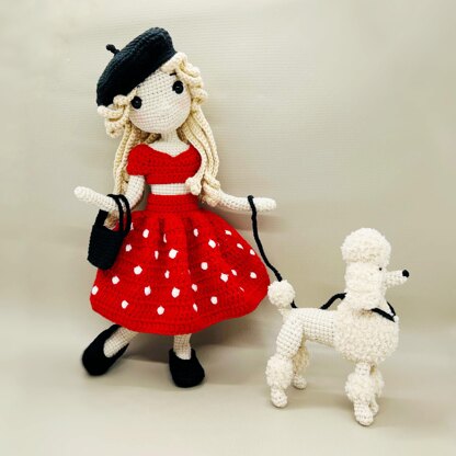 Crochet doll, Amigurumi doll, amigurumi dog, crochet poodle