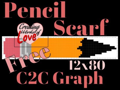 Pencil Scarf C2C stitch Graph