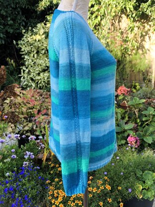 4 Ply Raglan Sweater with Eyelet Panels