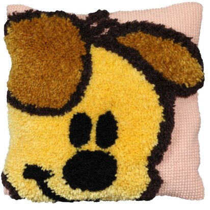 Pako Cushion Puppy Yellow Latch Hook Kit - 40x40 cm